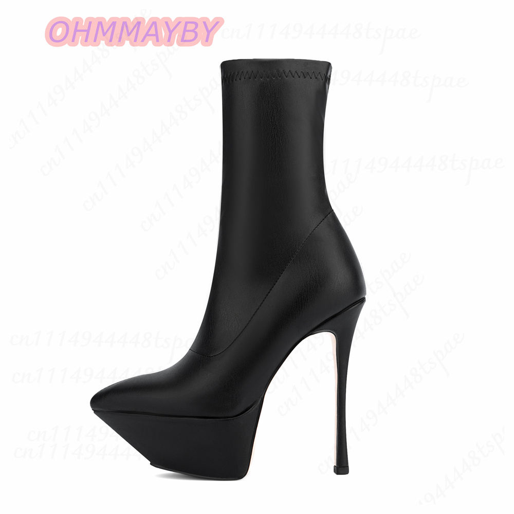 Women Black Platform Stiletto  - Knee High Sock Women review and price