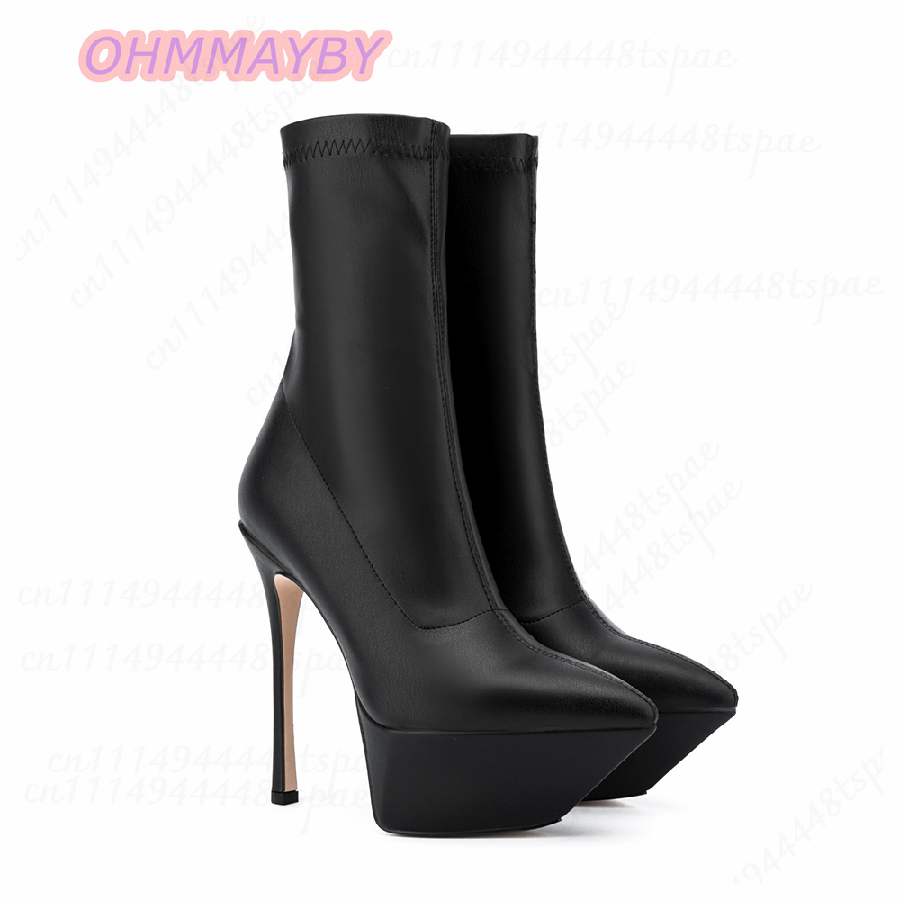 Women Black Platform Stiletto  - Knee High Sock Women review and price