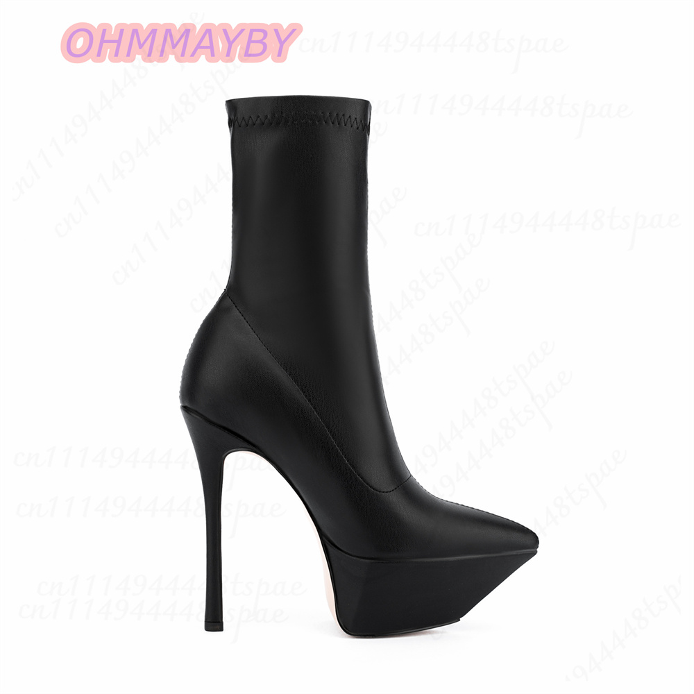 Women Black Platform Stiletto  - Knee High Sock Women review and price