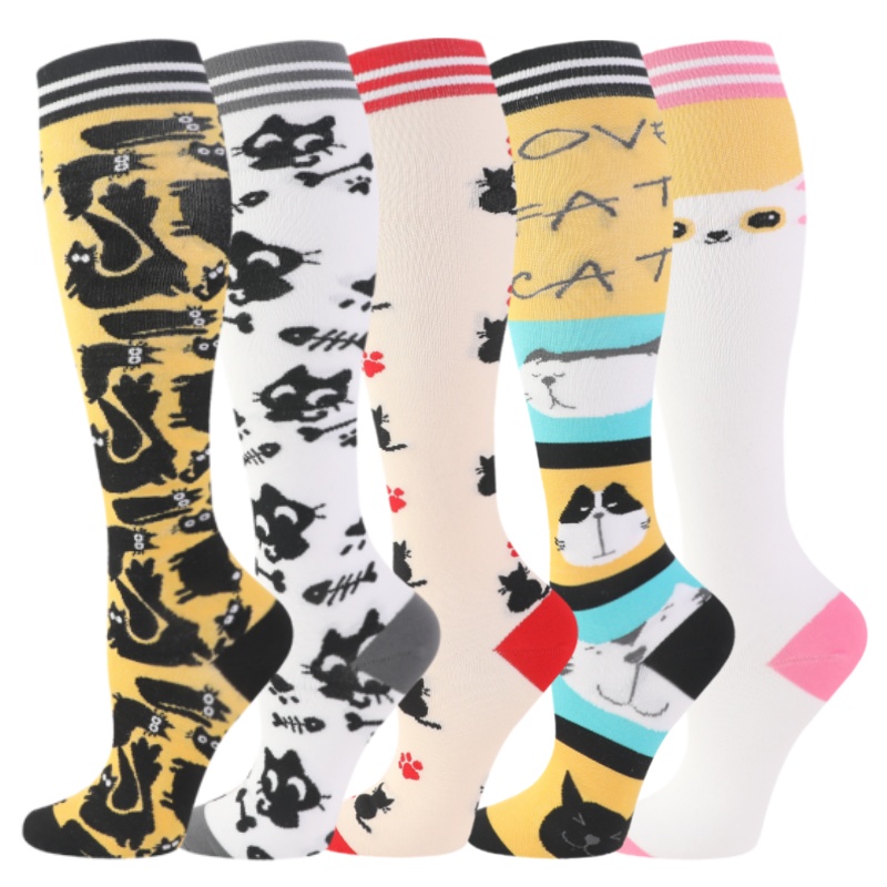 New Cute Cartoon Cat Men Women - Compression Sock Medical review and price