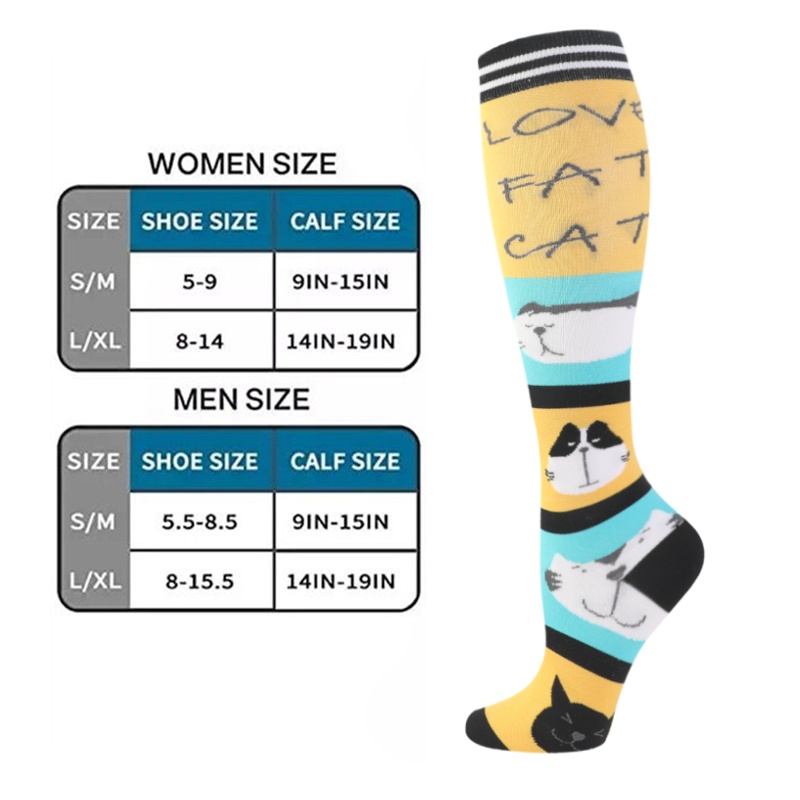 New Cute Cartoon Cat Men Women - Compression Sock Medical review and price