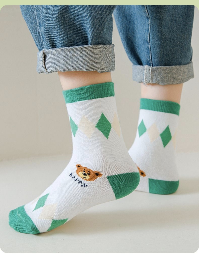 5 Pack Toddler Cartoon Bear Pa - Cotton Crew Sock Pack review and price