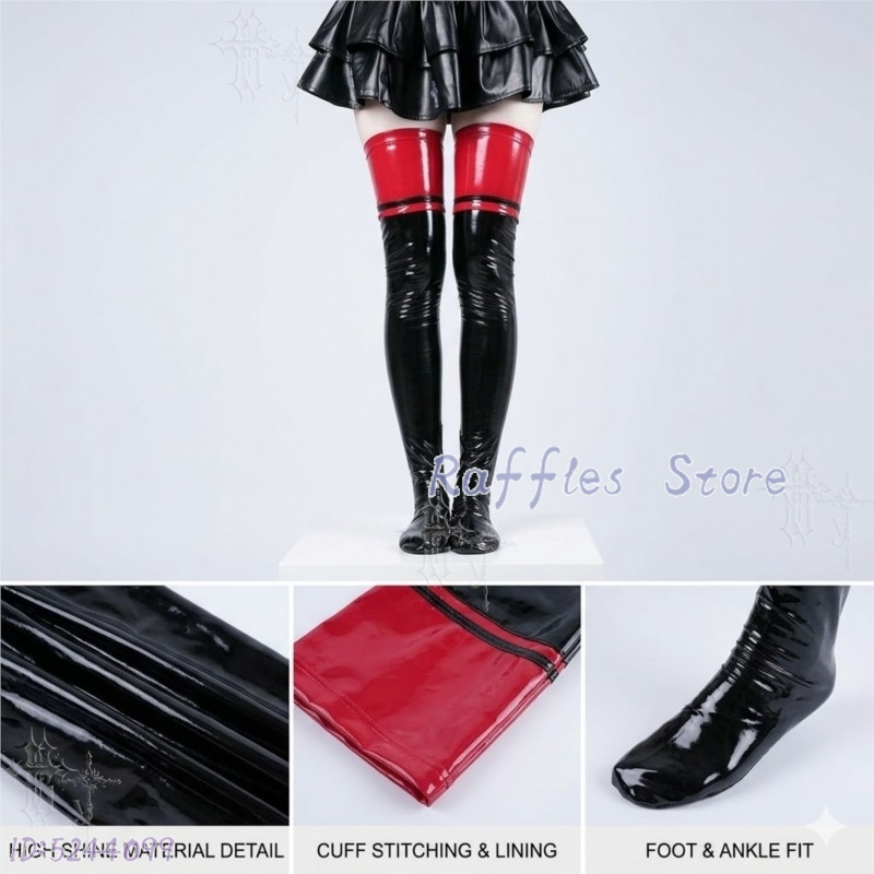 Glossy Patent Leather Latex Ov - Knee High Sock Women review and price